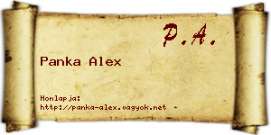 Panka Alex névjegykártya